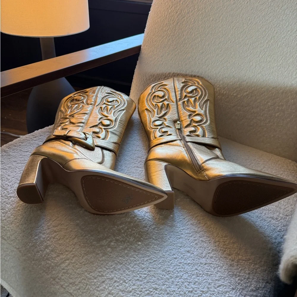 Vince Camuto Knee-high Gold Boots - Picture 3 of 3